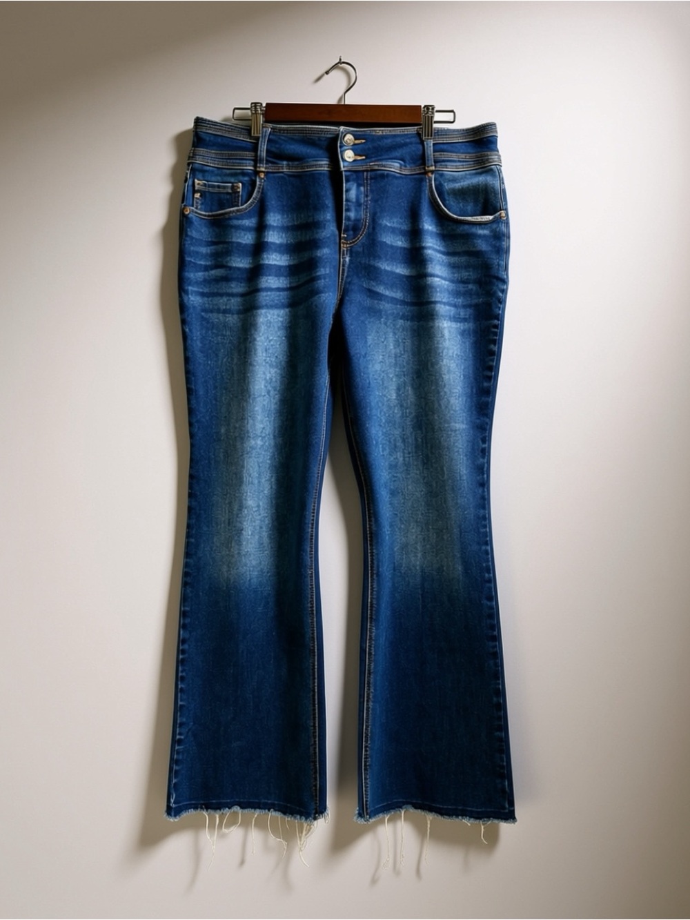KanCan Maurice’s Brand - Distressed Mid-Blue Wide Leg Jeans - Women’s 16
